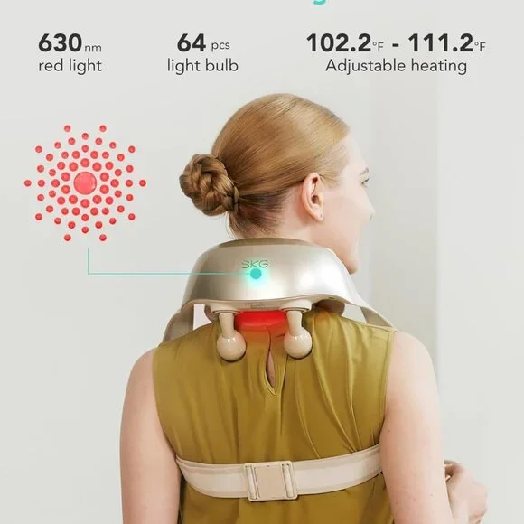 SKG Shiatsu Neck Shoulder Massager with Heat Pain Relief Deep Tissue H7 Ultra - Picture 4 of 9